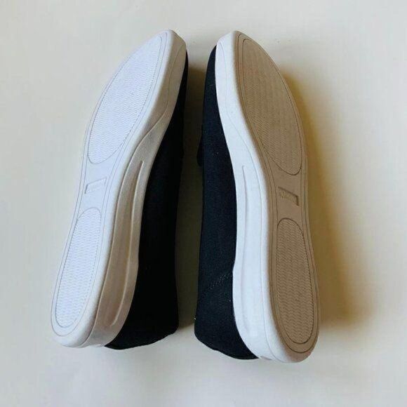 Comfortview Black Canvas Slip On Padded Insole Sneakers 9.5W New - Picture 5 of 6